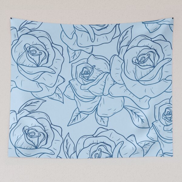 Item preview, Vintage Minimalistic Rose Floral Pattern On Light Blue designed and sold by GraphicsClub.
