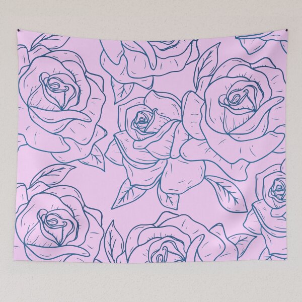 Item preview, Vintage Minimalistic Rose Floral Pattern On Light Pink designed and sold by GraphicsClub.