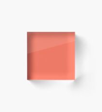 Solid Deep Coral Acrylic Block
