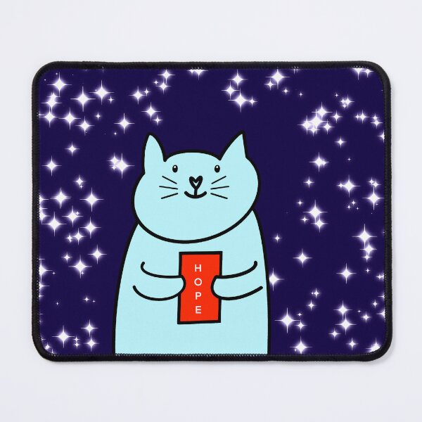 Item preview, Cute Keep Hope Make a Wish Cat Cartoon Starry night Cartoon Illustration designed and sold by wenjunior.
