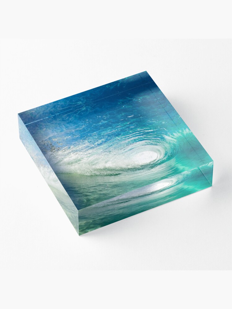 Alternate view of Wave Mandala - inside the barrel Acrylic Block