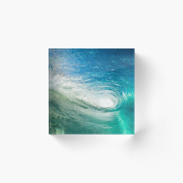 Wave Mandala - inside the barrel Acrylic Block