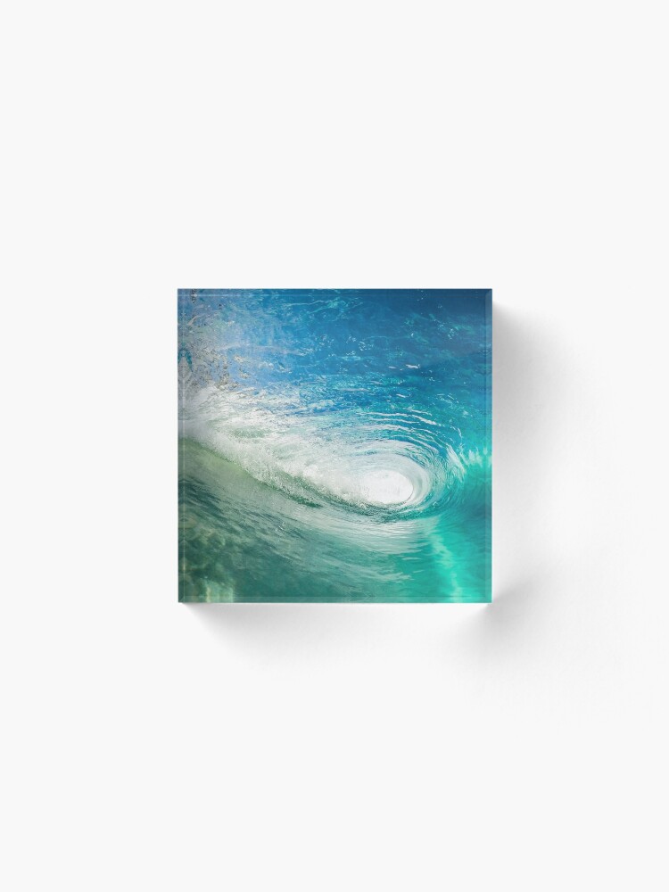 Alternate view of Wave Mandala - inside the barrel Acrylic Block