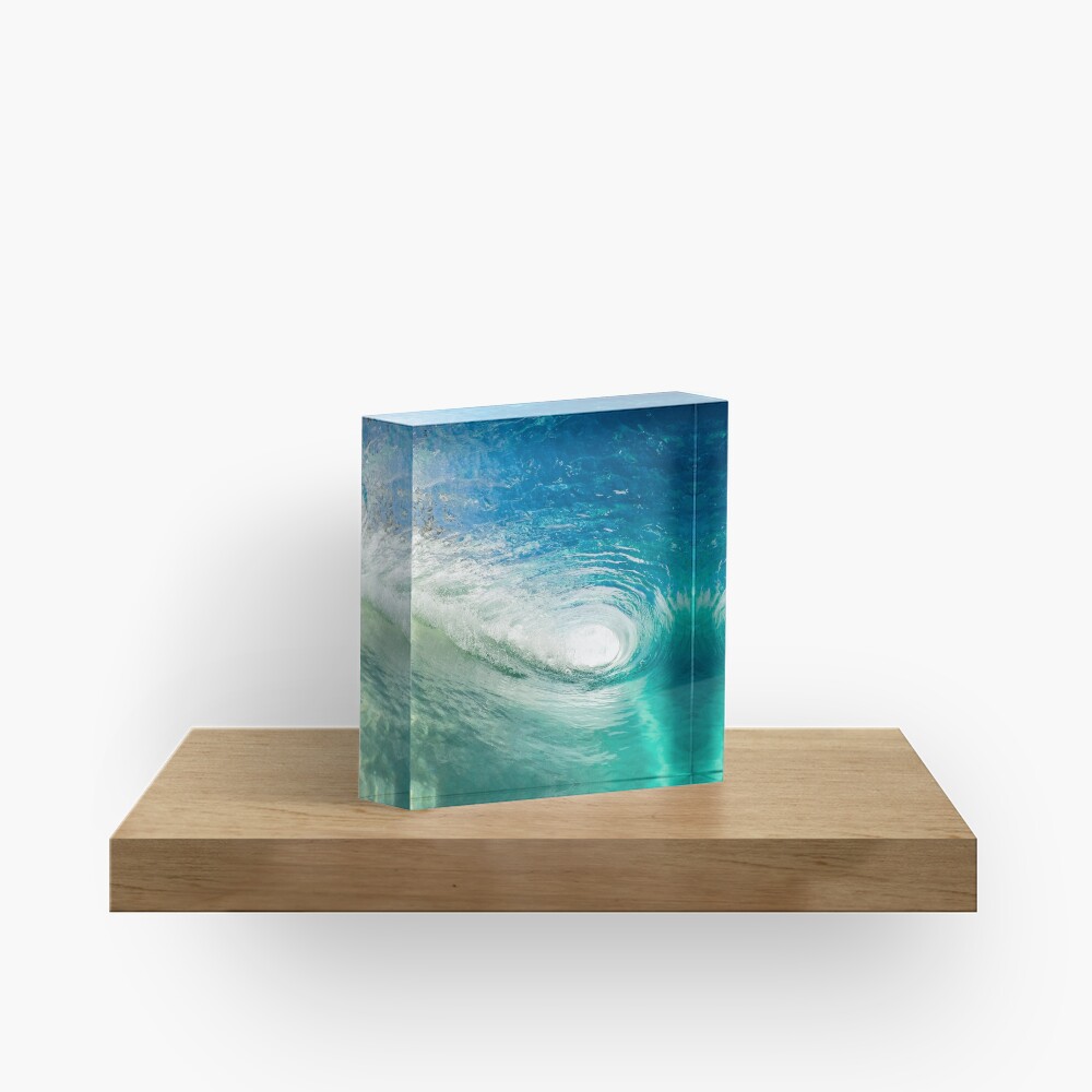 Wave Mandala - inside the barrel Acrylic Block