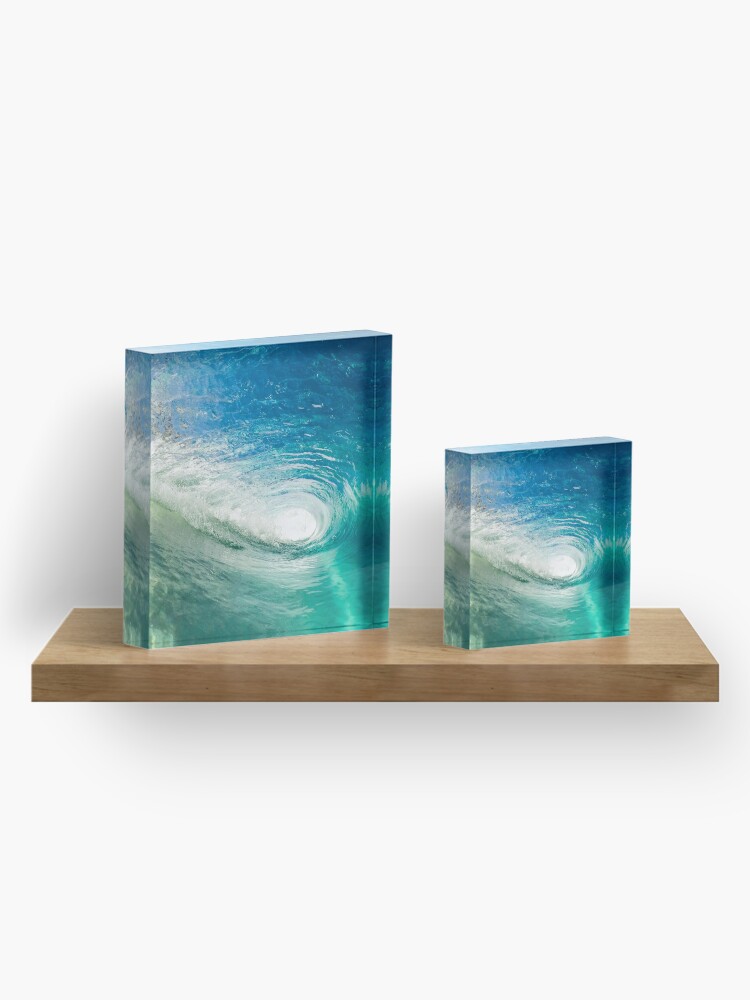 Alternate view of Wave Mandala - inside the barrel Acrylic Block