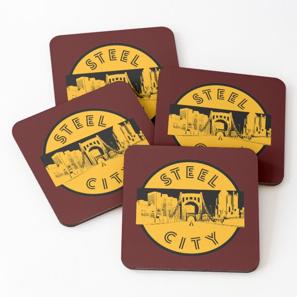 Item preview, Pittsburgh Steel City Retro Bridge Skyline Photography Gold White Shirts s   designed and sold by LaVintaStore.