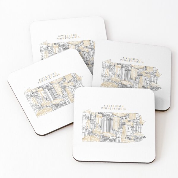 Item preview, Pittsburgh Townsville Skyline Art   designed and sold by LaVintaStore.