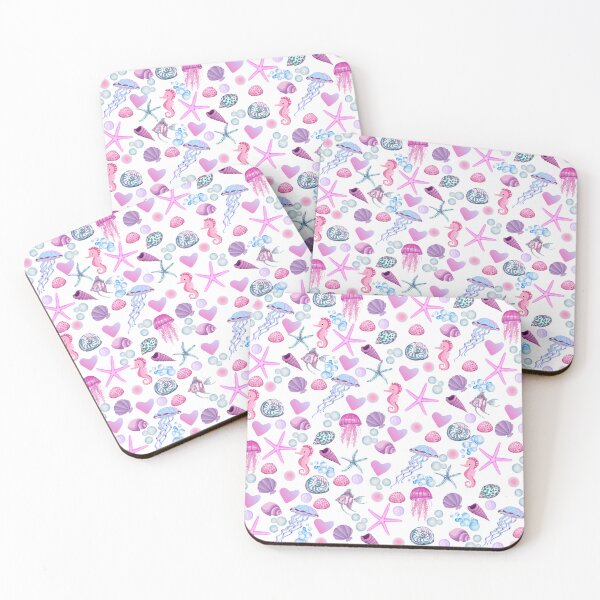 Item preview, Ocean Themed Watercolor Pattern- Pink Purple and Blue Sea Themed Design  designed and sold by azitabella.