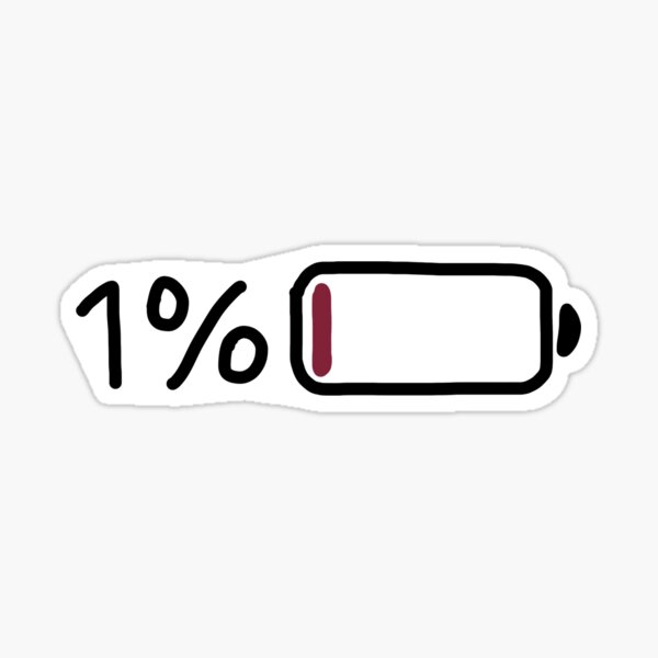 one-percent-social-battery-sticker-for-sale-by-bsoyka-redbubble