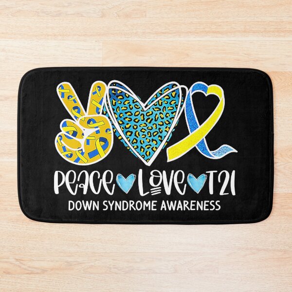 Item preview, Peace Love T21 Blue & Yellow Ribbon Down Syndrome Awareness designed and sold by EmilieWebeEW.