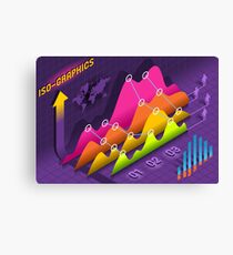 Isometric Infographic Stats Set Elements Canvas Print