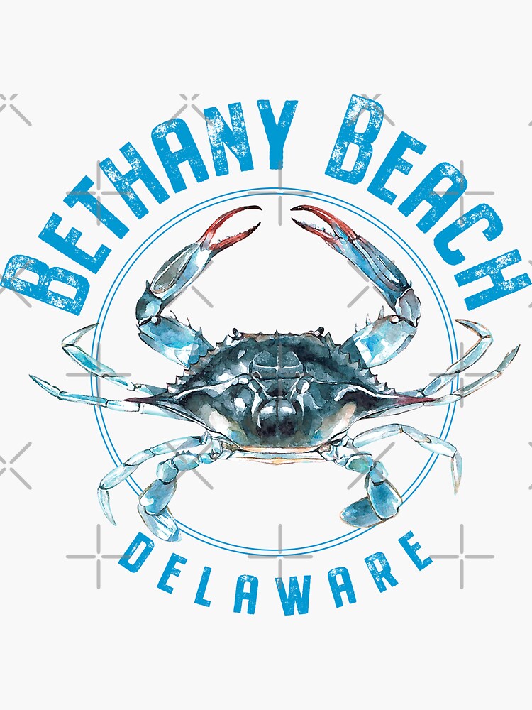 "Bethany Beach Delaware Blue Crab Design" Sticker for Sale by Futurebeachbum Redbubble