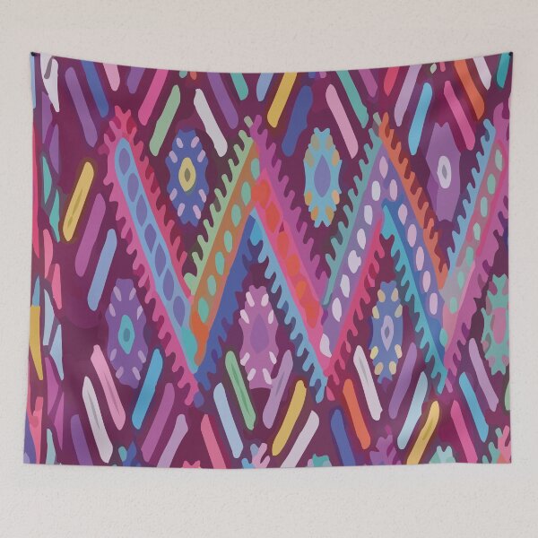 Item preview, Mexican textile mayan fabric traditional woven ethnic blanket colorful boho rebozo designed and sold by T-Mex.