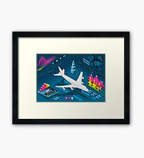 Isometric Airplane Infographic Airport Framed Print