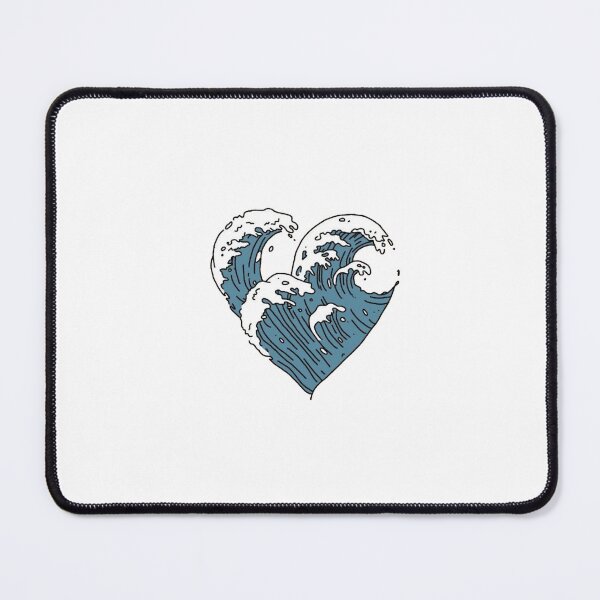 Item preview, Beach Waves Heart Surfing Summer Sticker designed and sold by Preppy Positivity.