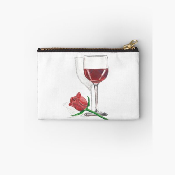 Item preview, Love is in the Air Wine Glass and Rose Hand Drawn Design designed and sold by AliCatOriginals.