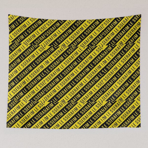 Item preview, LE SSERAFIM Patrones negros y amarillos designed and sold by AliffStudio.