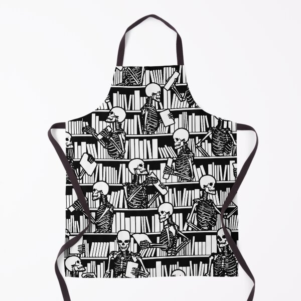 Item preview, Bookish Public Library Skeleton Goth Librarian Books Pattern designed and sold by GrandeDuc.