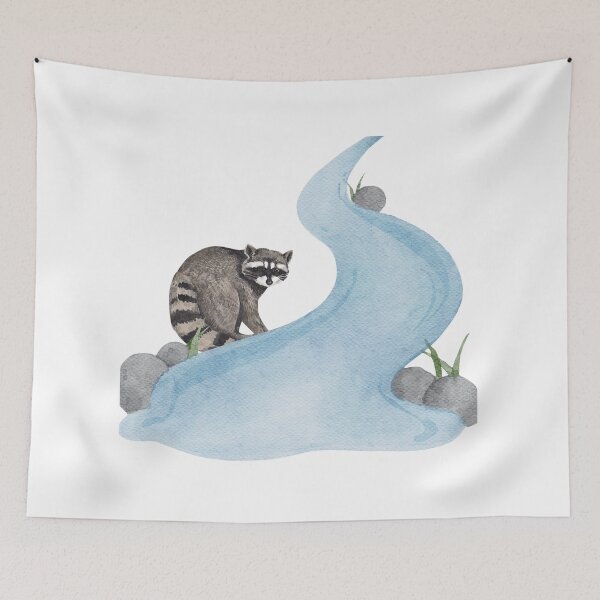 Item preview, Raccoon Taking a Bath Nature River designed and sold by Sagittarius-Lin.