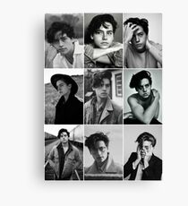 cole sprouse black and white aesthetic collage Canvas Print