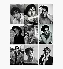cole sprouse black and white aesthetic collage Photographic Print