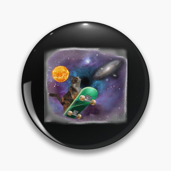 Item preview, Cat on skateboard in space designed and sold by OnayDesignUK.