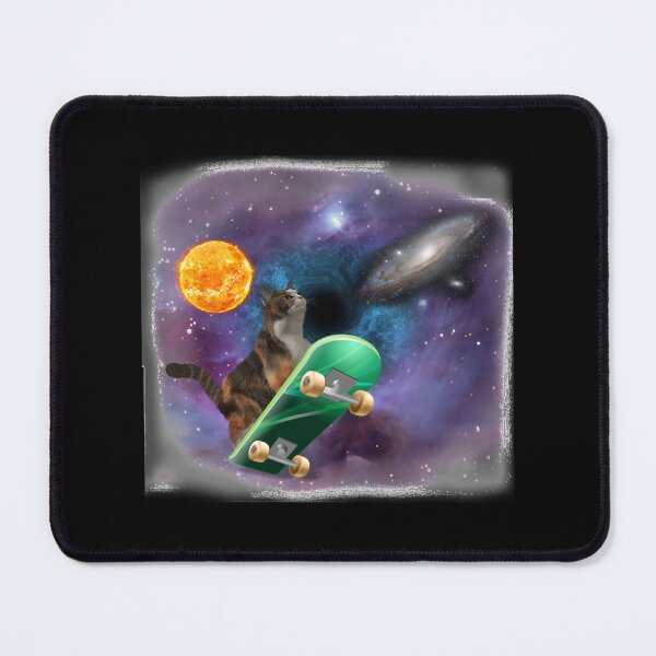 Item preview, Cat on skateboard in space designed and sold by OnayDesignUK.