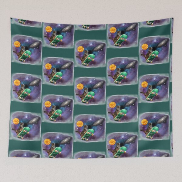 Item preview, Cat on skateboard in space designed and sold by OnayDesignUK.