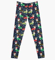 Corgi welsh corgi christmas sweater santa hat dog gifts dog breeds by pet friendly Leggings