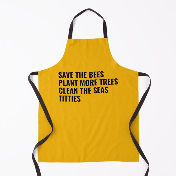 Item preview, Save the Bees Plant More Trees Clean the Seas Titties Shirt, Tshirt, Save the Bees Yellow Tee, Funny Poetry, Back Print designed and sold by pierrelaidesign.