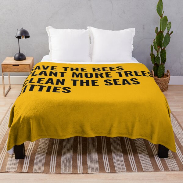 Item preview, Save the Bees Plant More Trees Clean the Seas Titties Shirt, Tshirt, Save the Bees Yellow Tee, Funny Poetry, Back Print designed and sold by pierrelaidesign.