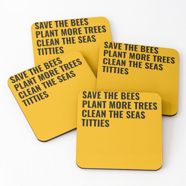 Aperçu de l'œuvre Save the Bees Plant More Trees Clean the Seas Titties Shirt, Tshirt, Save the Bees Yellow Tee, Funny Poetry, Back Print créée et vendue par pierrelaidesign.