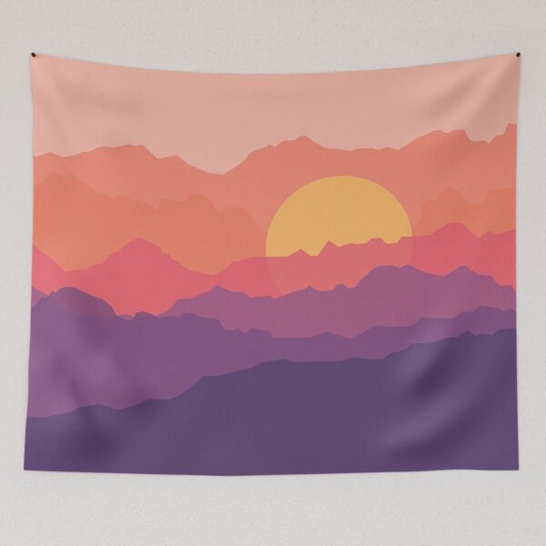 Item preview, Minimal abstract sunset mountains III designed and sold by alienrabbit.