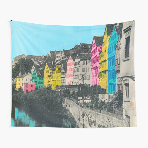 Item preview, beautiful view of Tübingen Neckarfront with Hölderlin Tower, Baden-Württemberg designed and sold by Mauswohn.