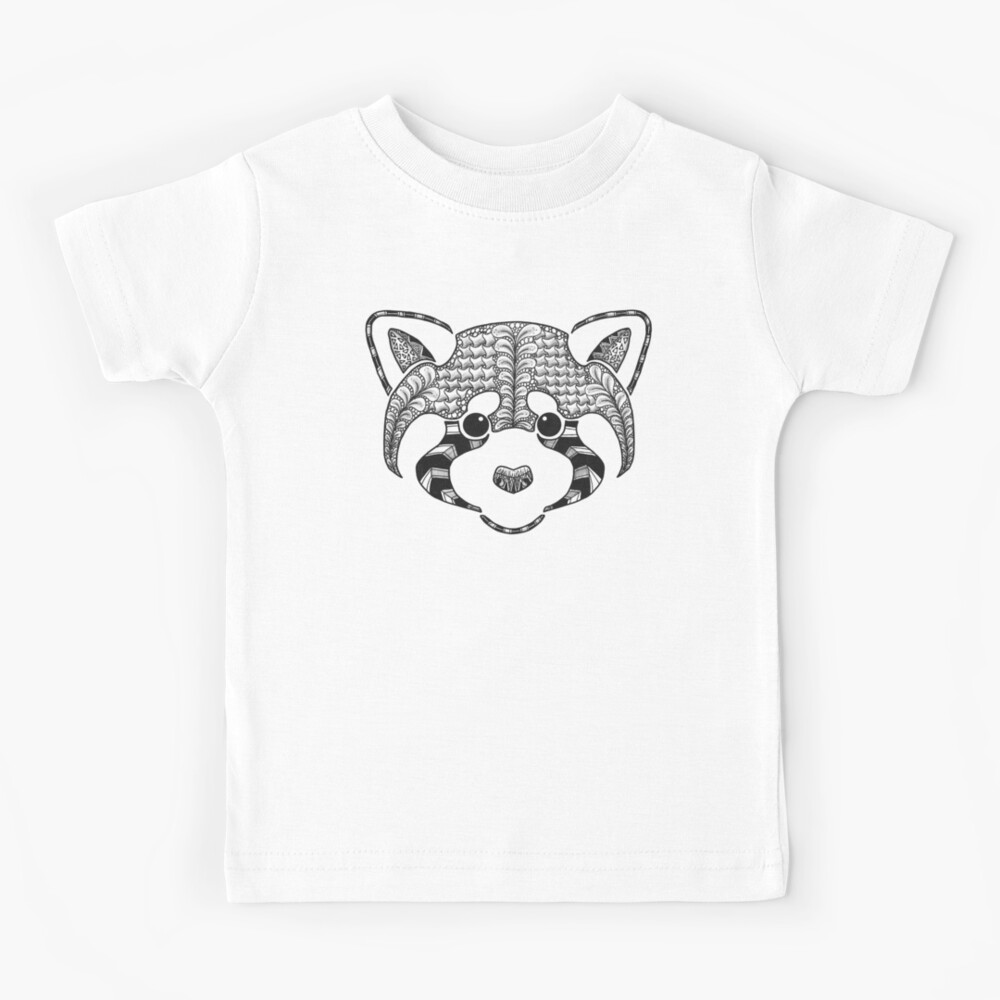 Red Panda Zentangle Original Kids T Shirt By Selesehuth Redbubble