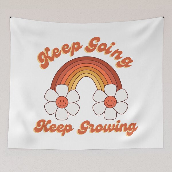 Item preview, Keep Going Keep Growing. Retro Typography Motivational and Inspirational Quote designed and sold by That Cheeky Tee.
