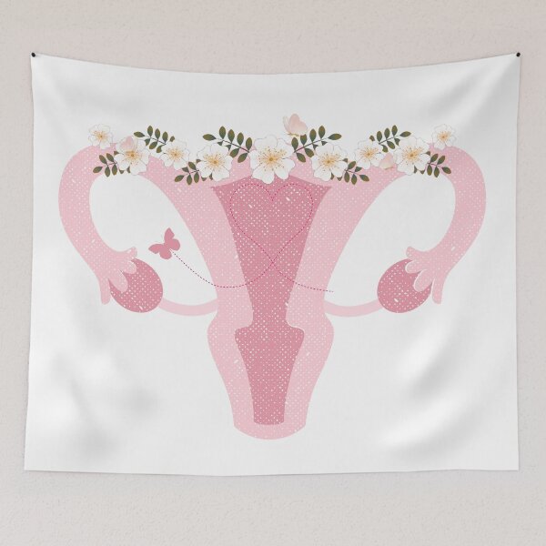 Item preview, Pink Female Reproductive System With Florals designed and sold by SMillustrations.