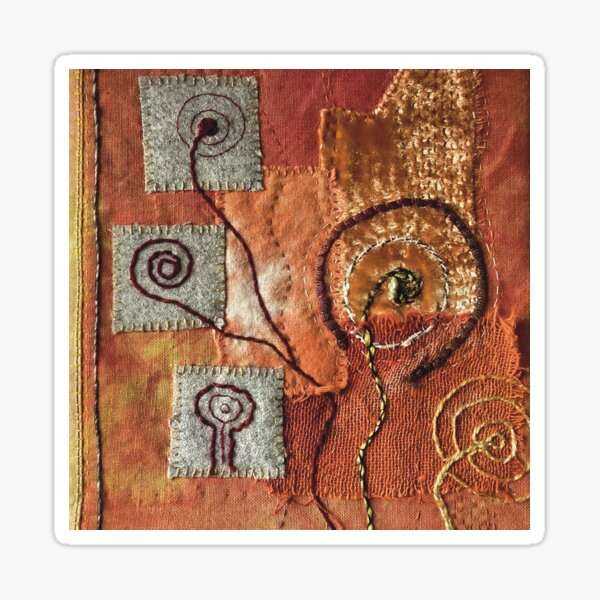Embroidered rock art Sticker