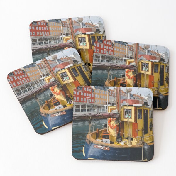 Item preview, Boat in Copenhagen Harbour - Watercolour Style designed and sold by WWWC2288.