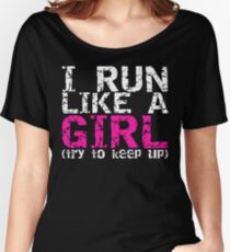 Camiseta ancha para mujer Corre como una niña