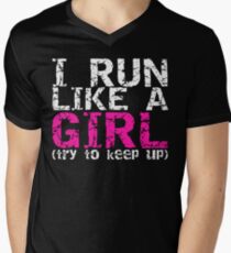 Run Like a Girl Men's V-Neck T-Shirt