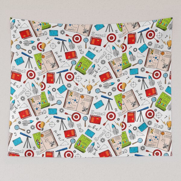Item preview, physics study materials design pattern background white designed and sold by artisticfive.