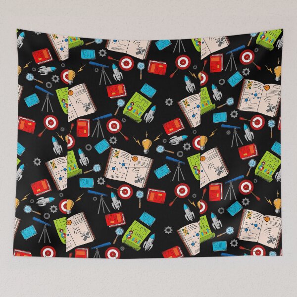 Item preview, physics study materials design pattern background black designed and sold by artisticfive.
