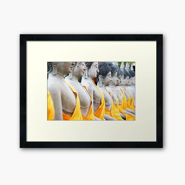 Row of Buddhas, Ayutthaya, Thailand Framed Art Print