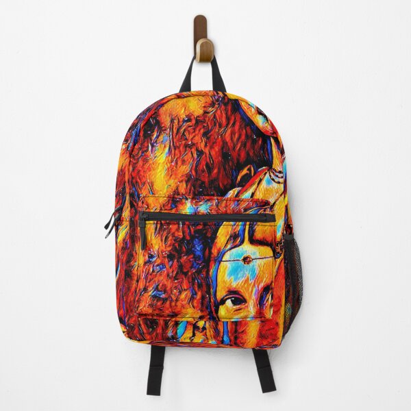Item preview, La Belle Ferronniere by Leonardo da Vinci - colorful dark orange recreation designed and sold by NickoPrints.
