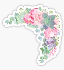 Blühender geformter Vektorrahmen der wilden Wüste mit Succulents, Echeveria Sticker