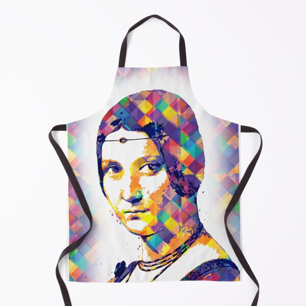 Item preview, La Belle Ferronniere by Leonardo da Vinci - colorful pop art effect designed and sold by NickoPrints.