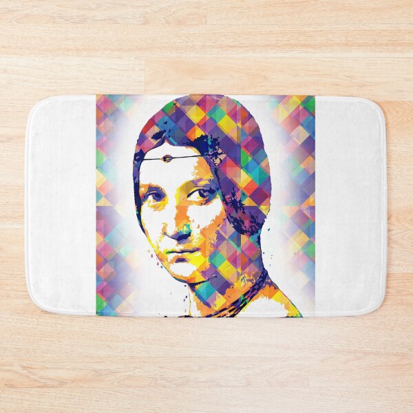 Item preview, La Belle Ferronniere by Leonardo da Vinci - colorful pop art effect designed and sold by NickoPrints.