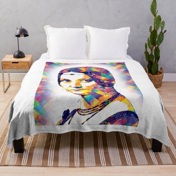 Item preview, La Belle Ferronniere by Leonardo da Vinci - colorful pop art effect designed and sold by NickoPrints.