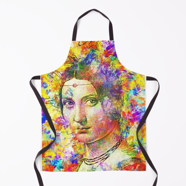 Item preview, La Belle Ferronniere by Leonardo da Vinci - colorful portrait designed and sold by NickoPrints.